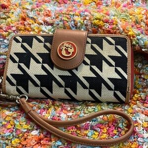 Spartina  Buffalo Check Black and Tan Women's wristlet wallet  Clutch